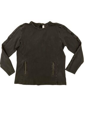 4/$25 Junee Jr Zipper Pocket Front Top Girls Size Medium Black Long Sleeve